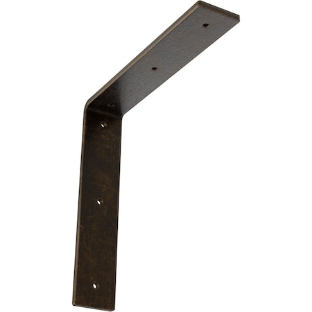 Ekena Millwork Hamilton Steel Bracket, Antiqued Brass 2"W x 10"D x 10"H BKTM02X10X10HAABS